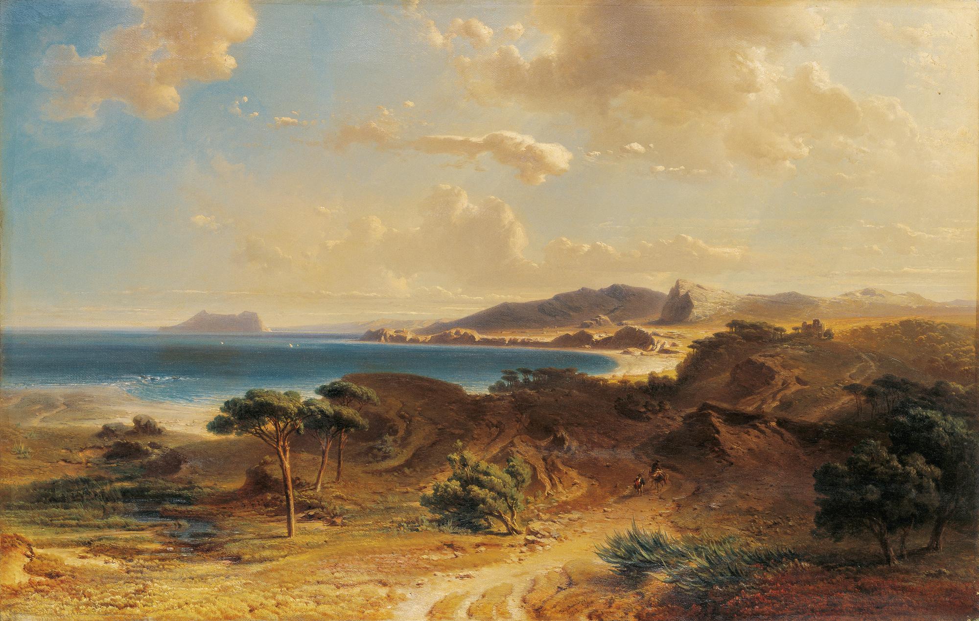 Estepona Beach with a View of the Rock of Gibraltar