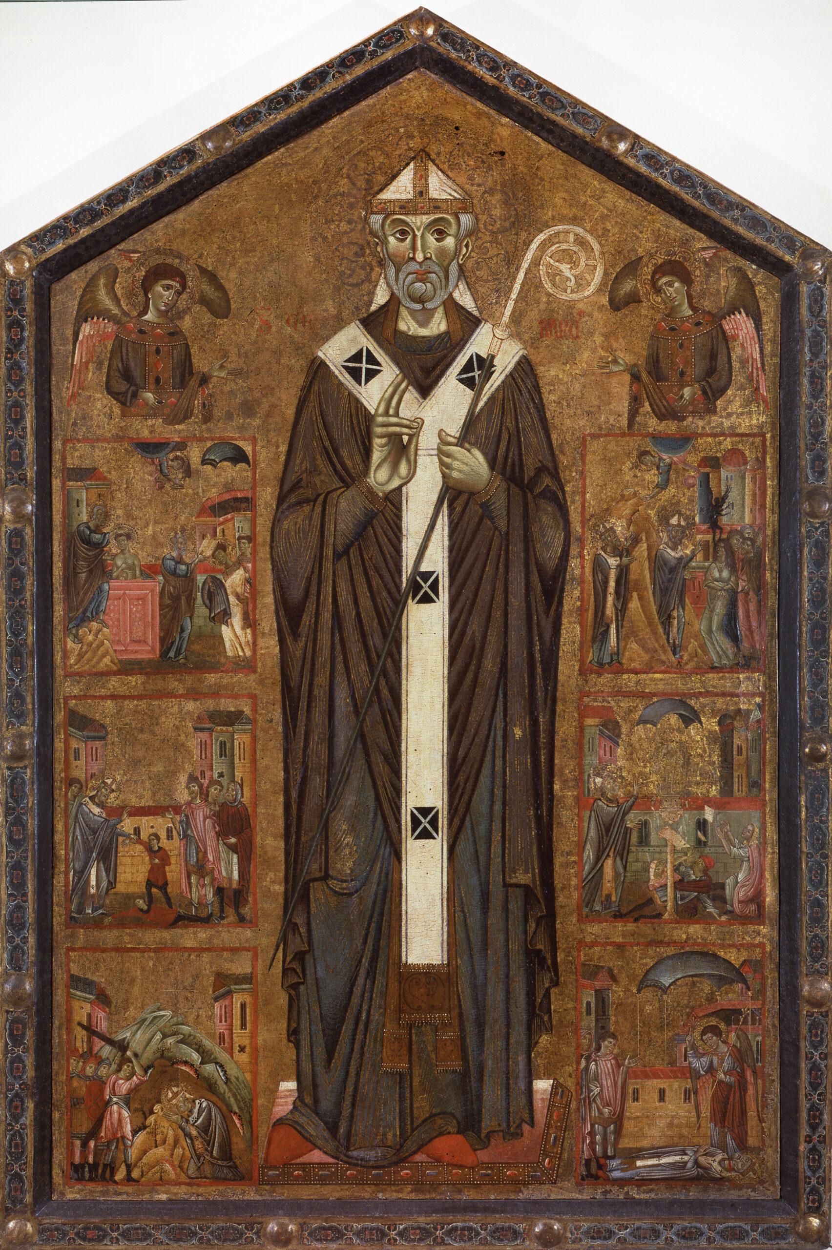 Saint Veranus with Two Angels and Six Scenes from His Legend