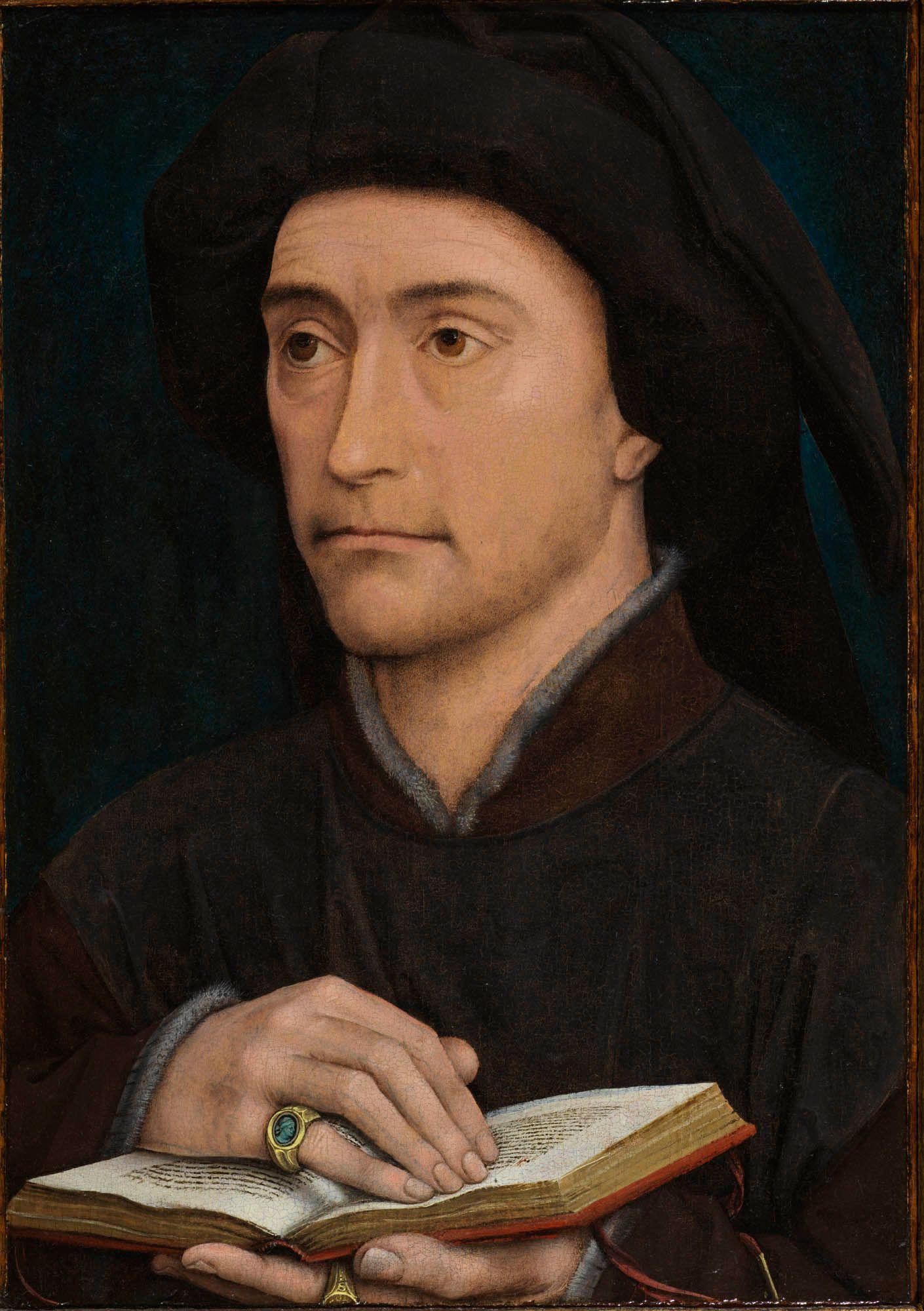 Açık Kitaplı Erkek Portresi (ön tarafı), Kutsal Ağaç Dalı (arka tarafı)