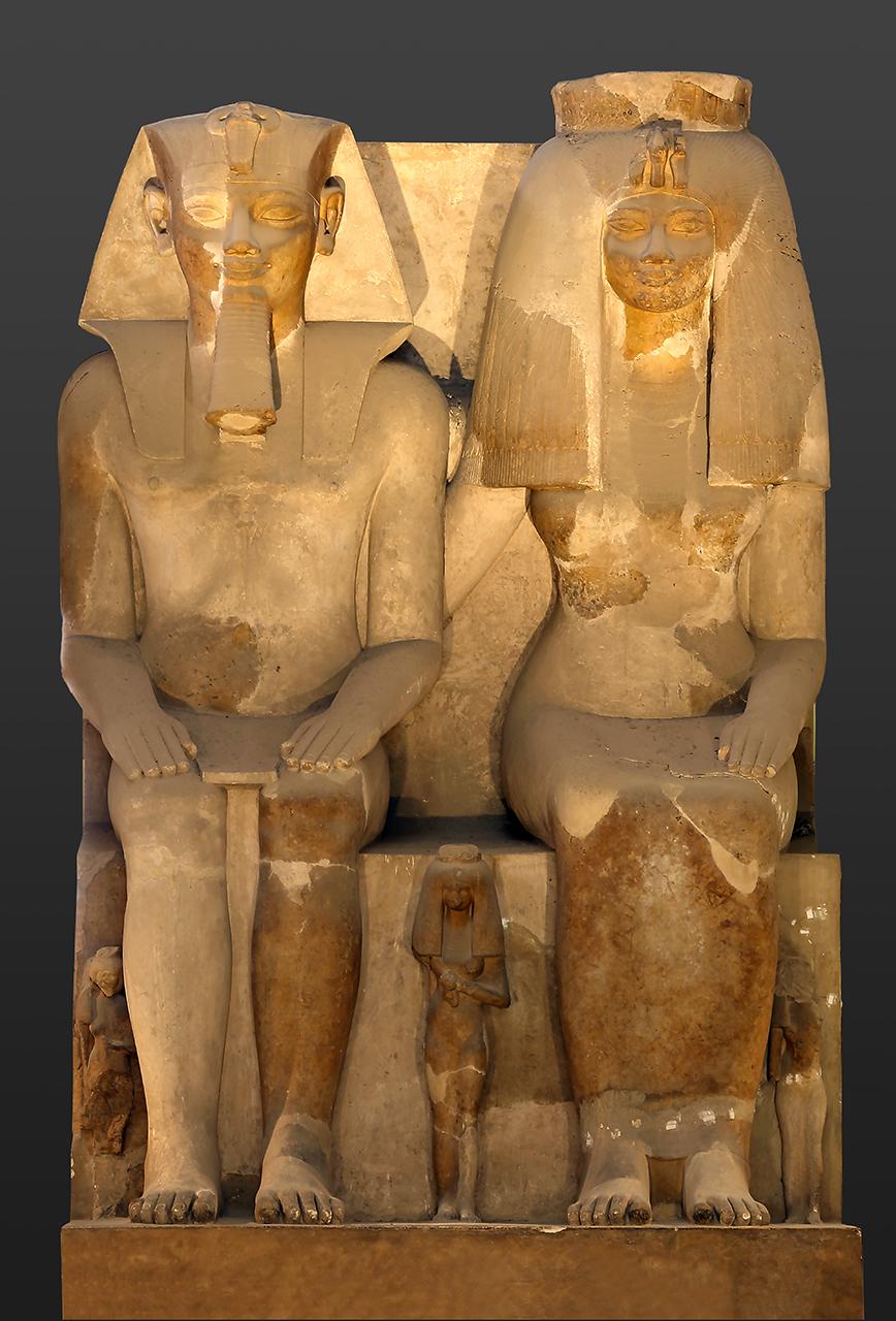 Colossal Statuary Group of Amenhotep III