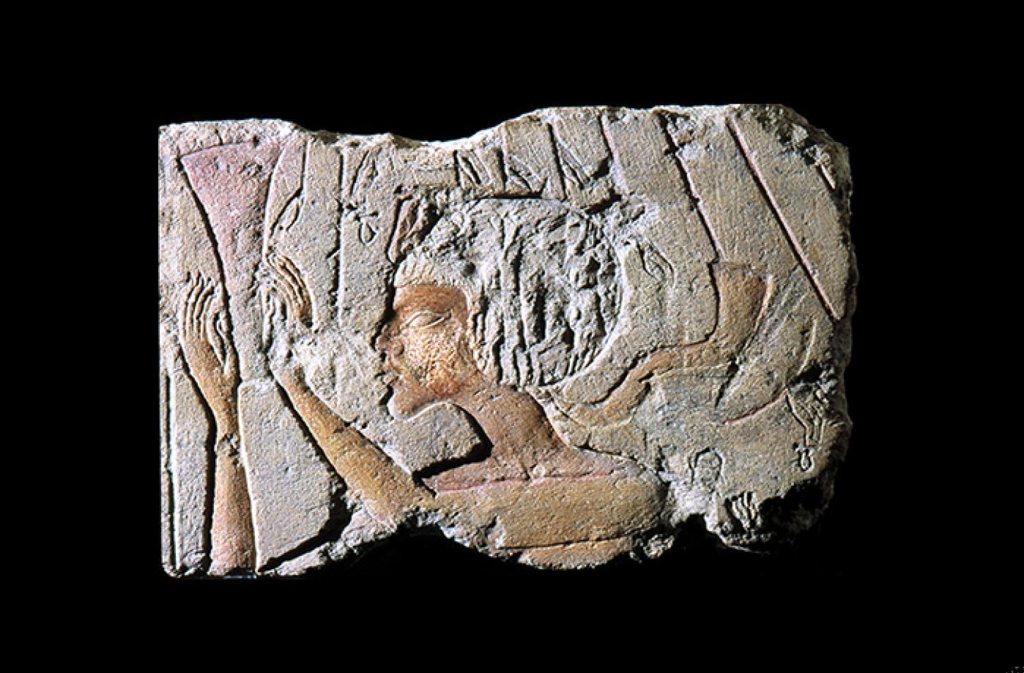 Wall Relief: King Akhenaten Offering Flowers to Aten