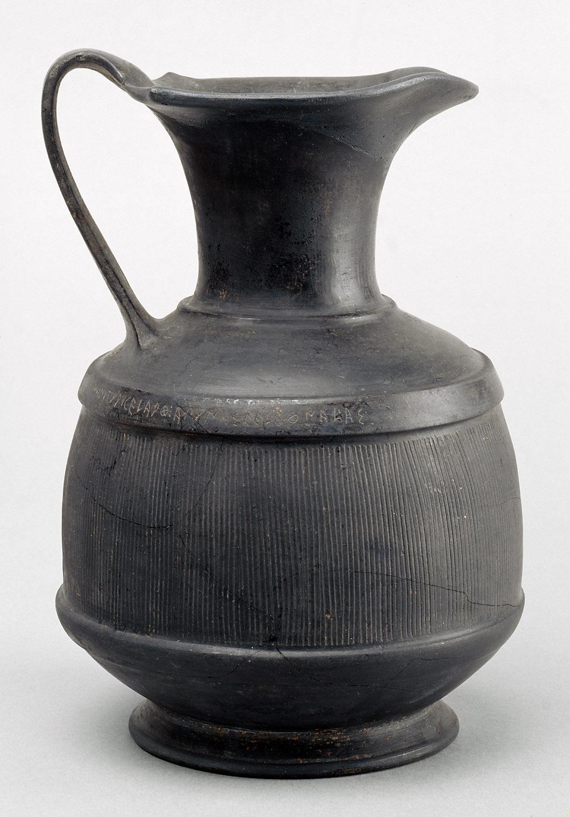 Bucchero Pot with Etruscan Inscription