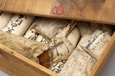 Wooden Box with Food Samples