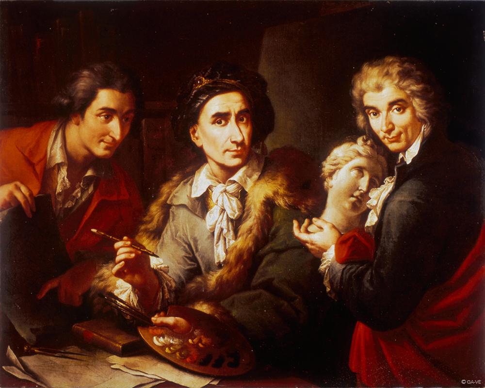 Self-Portrait with Two Students