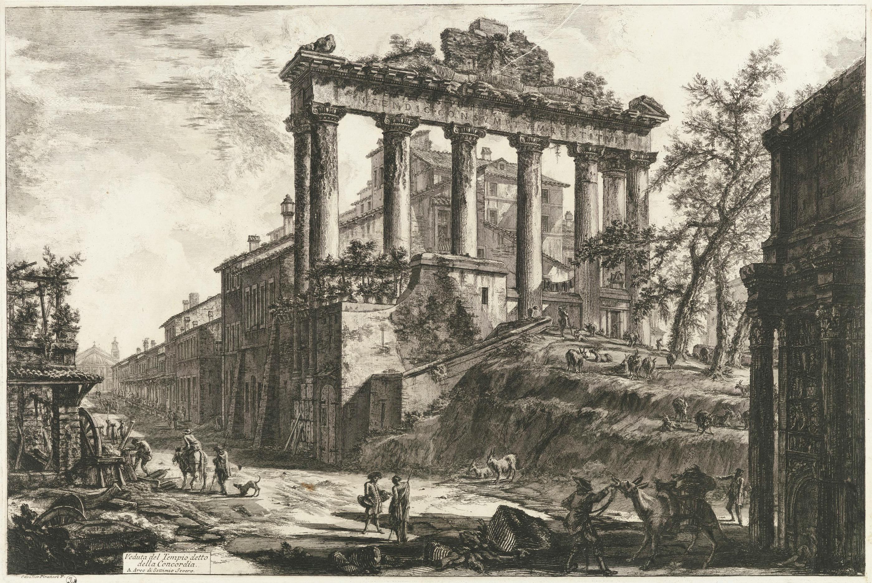 Vista del Tempio detto della Concordia, in ‘Le Vedute di Roma’