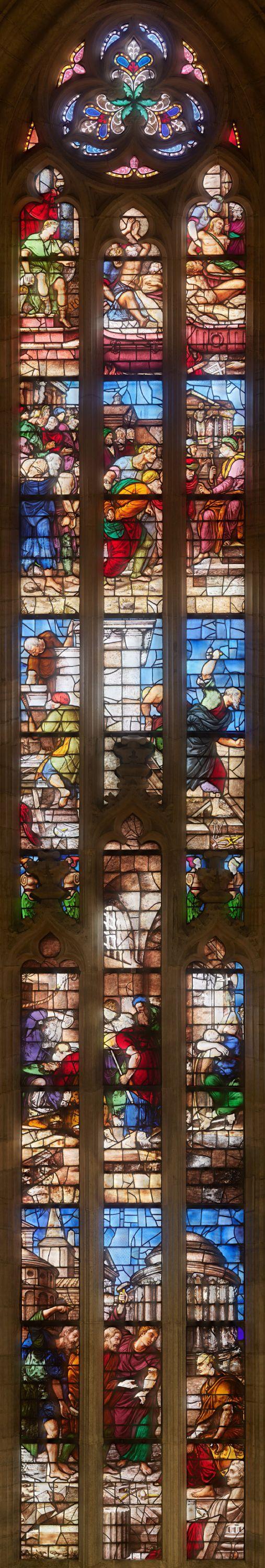 The Stained Glass Window of the Four Crowned Martyrs