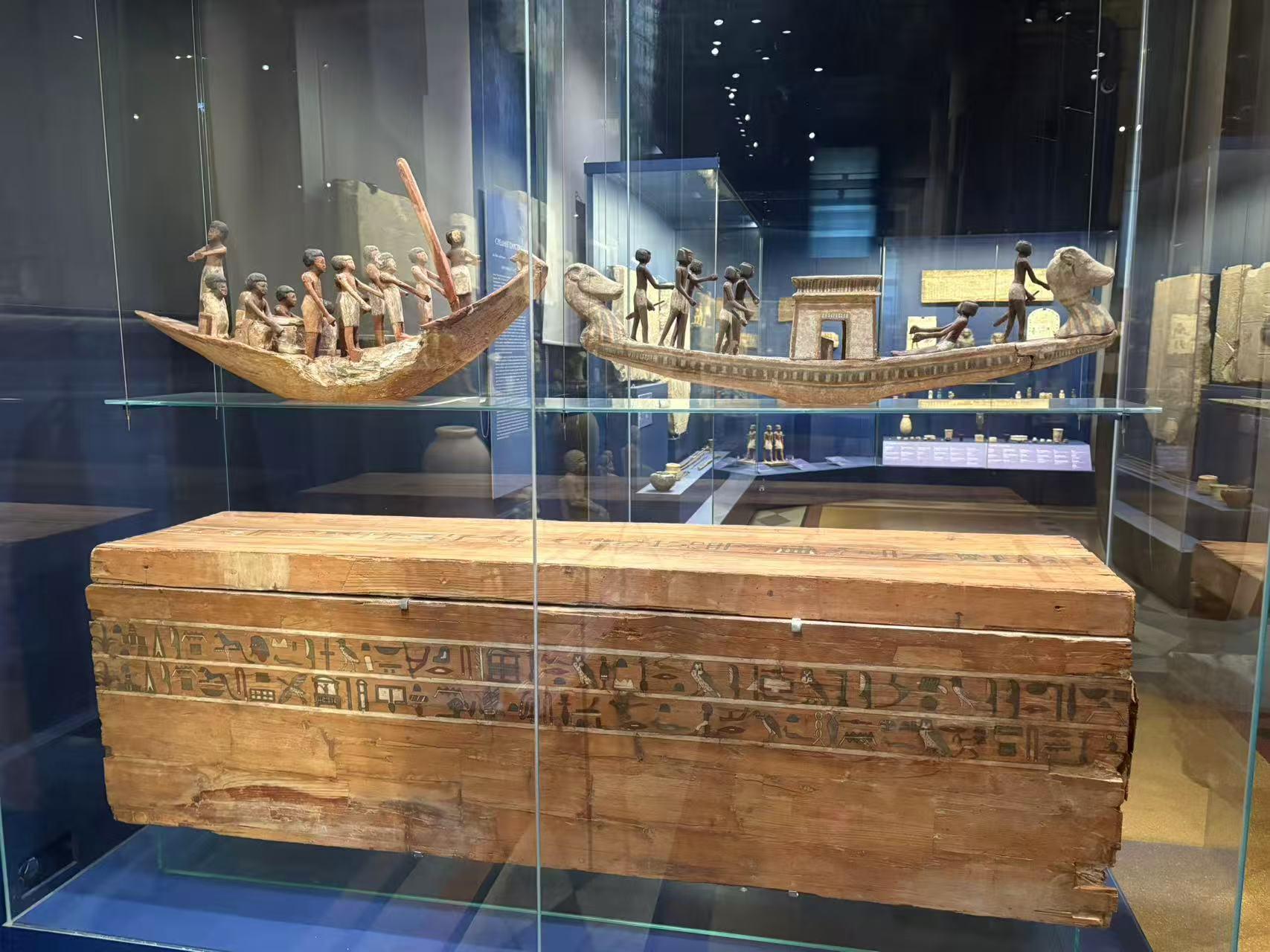 Sarcophagus and Funerary Boat Models