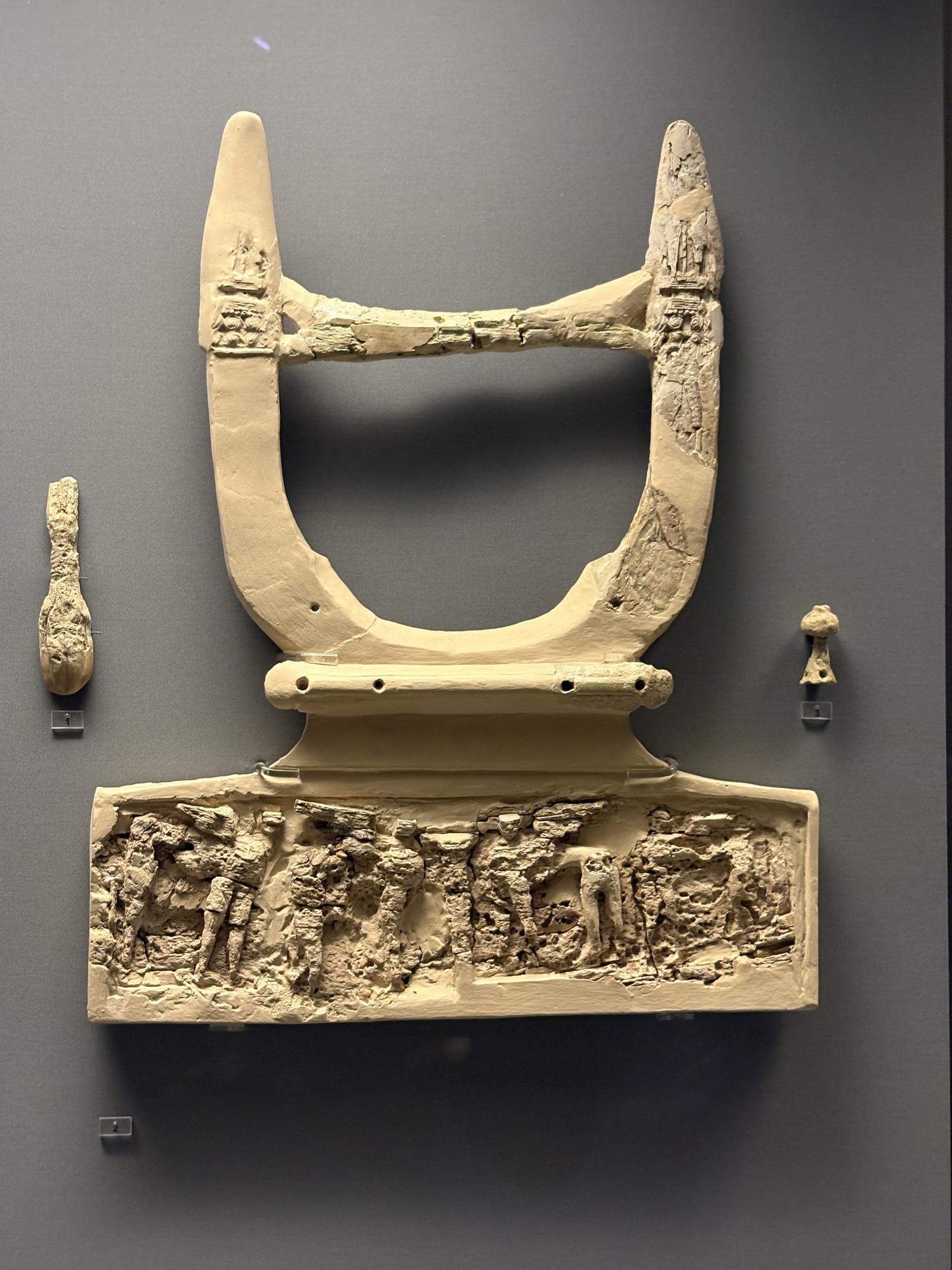 Ivory Lyre with Elaborate Relief Decoration