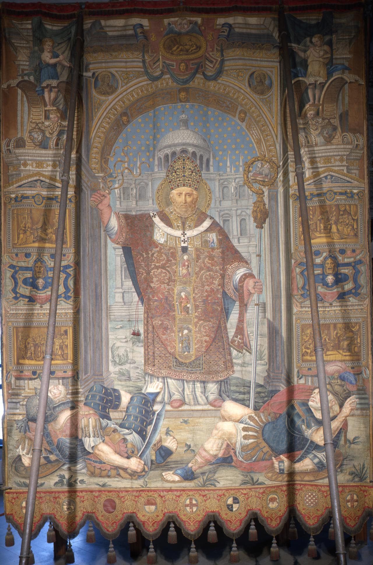 The Banner of Milan Featuring the Patron Saint, St. Ambrose